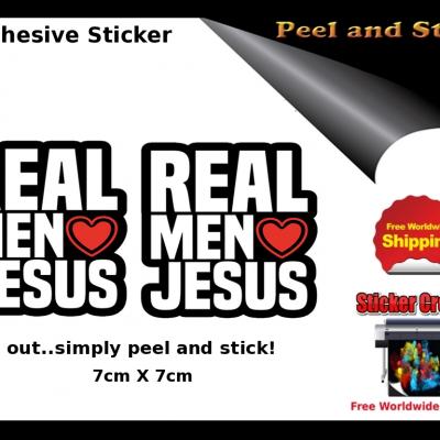V23 Real Men Love Jesus Sticker