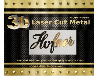 Hofner Guitar Decal 3D Laser Metal M14b