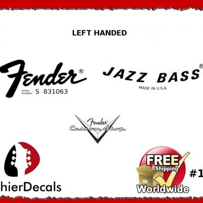 134b Jazz Bass Decal Left Handed