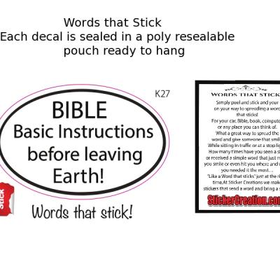 Bible, basic instructions before leaving earth