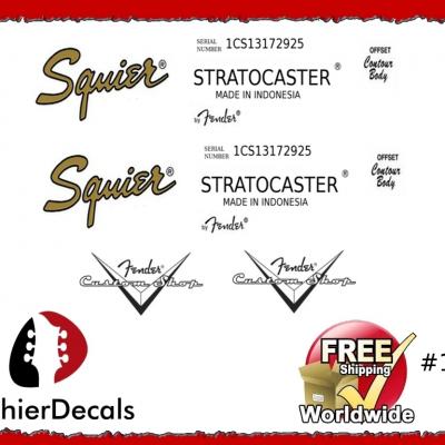 191 Squier Stratocaster Guitar Decal Indonesia