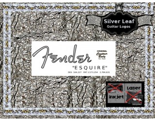 Silver Premium Fender Esquire decal waterslide 1950´s 