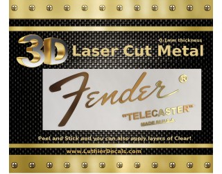 Fender Telecaster 3D Metal Guitar Decal M18b