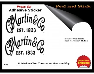 Martin & Co. Peel and Stick Rub on Guitar Decal V38
