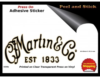 Martin & Co. Peel and Stick Rub on Guitar Decal V39b