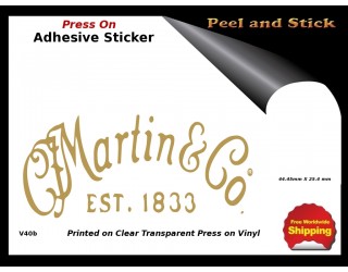 Martin & Co. Peel and Stick Rub on Guitar Decal V40b