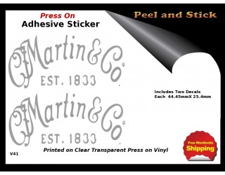 Martin & Co. Peel and Stick Rub on Guitar Decal V41