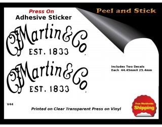 Martin & Co. Peel and Stick Rub on Guitar Decal V44