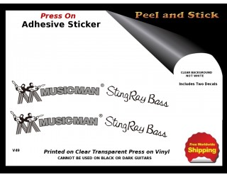 Musicman Peel and Stick Guitar Decals V49