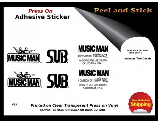 Musicman Peel and Stick Guitar Decals V53