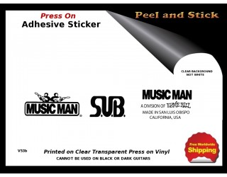 Musicman Peel and Stick Guitar Decals V53b