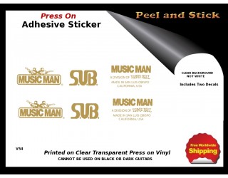 Musicman Peel and Stick Guitar Decals V54