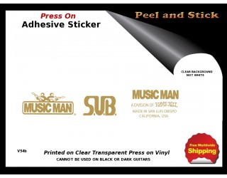 Musicman Peel and Stick Guitar Decals V54b