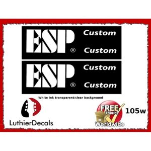 ESP Guitar Decal white #105w