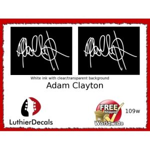 Adam Clayton Guitar Decal Signature 109w