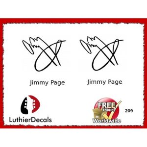 Guitar Players Jimmy Page Signature Guitar Decal 209