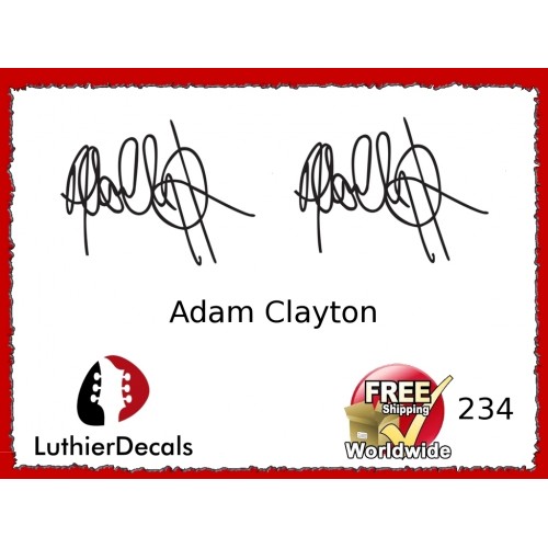 Adam Clayton Guitar Decal Signature 234
