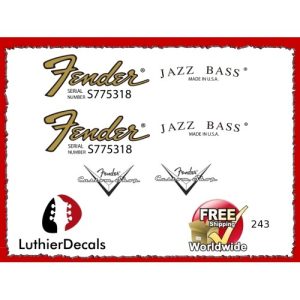 Fender Jazz Bass Guitar Decal #243