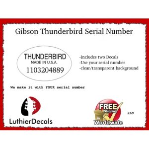 Gibson Thunderbird Firebird Guitar Decal 269