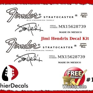 Jimi Hendrix Fender Decal Stratocaster Guitar logo  #107