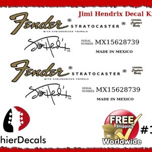 Jimi Hendrix Fender Decal Stratocaster Guitar logo #108