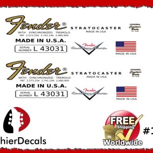 Fender Stratocaster Guitar Decal Waterslide Logo #110