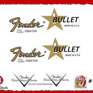 Fender Bullet Guitar Decal Waterslide #152