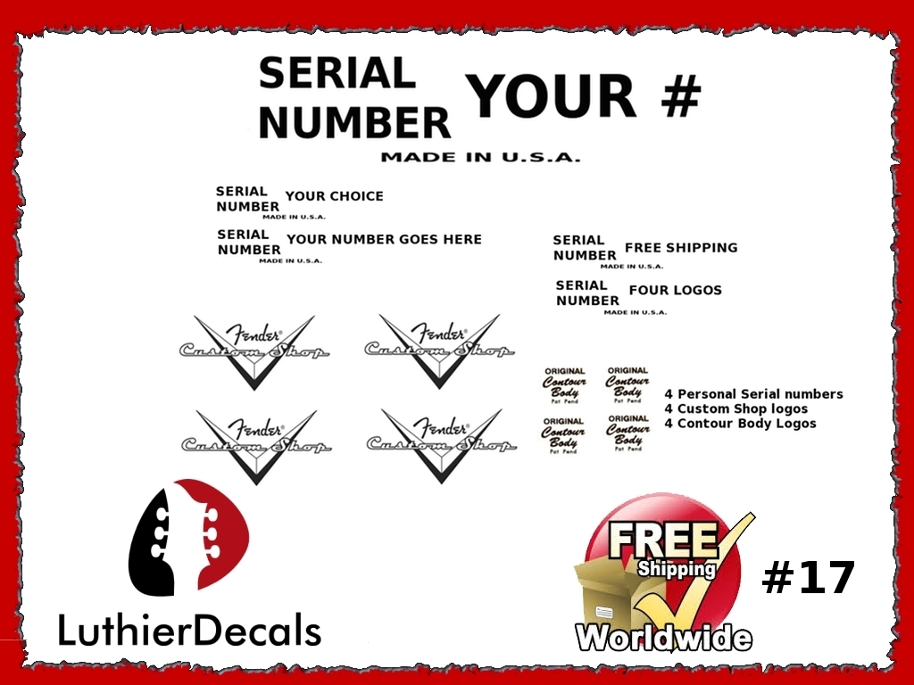 Guitar Serial Number Custom Decal #17
