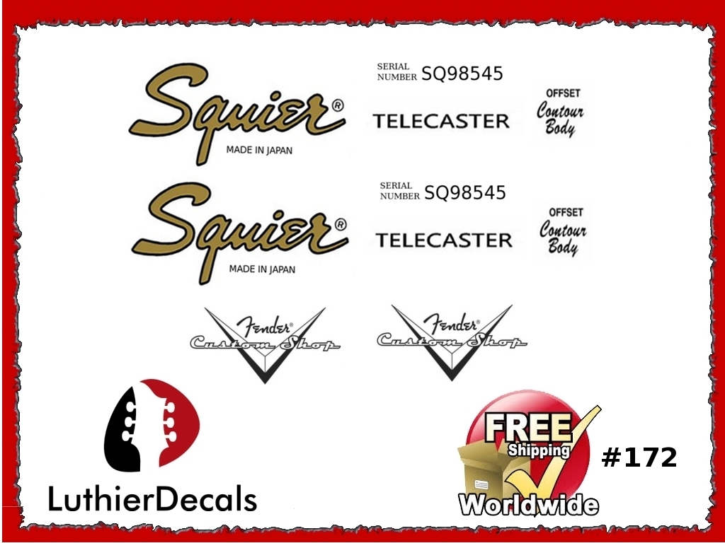 Squier Telecaster Guitar Decal #172