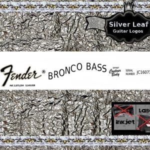 Fender Bronco Bass Guitar Decal 29s
