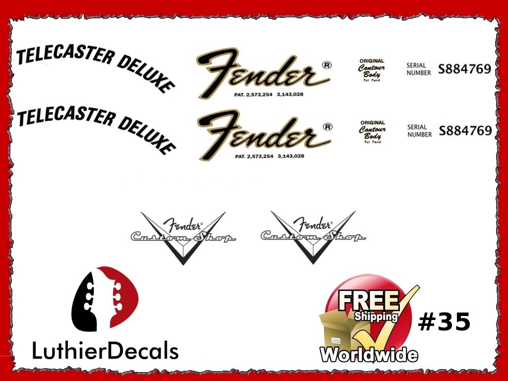 Fender Telecaster Left hand Guitar Decal #35
