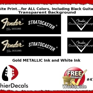 Fender Decal Stratocaster White Guitar Decal #47wg