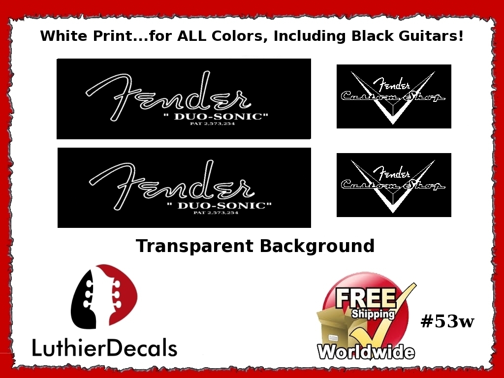Fender Duo-Sonic Decal Guitar Waterslide #53w