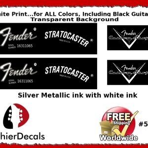 Fender Decal Stratocaster White Guitar Decal #53ws