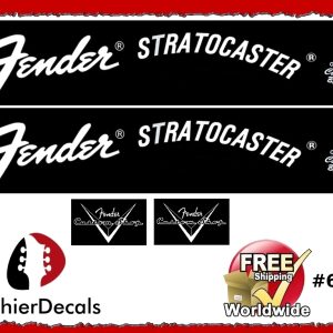 Fender Stratocaster Guitar Decal White #60a