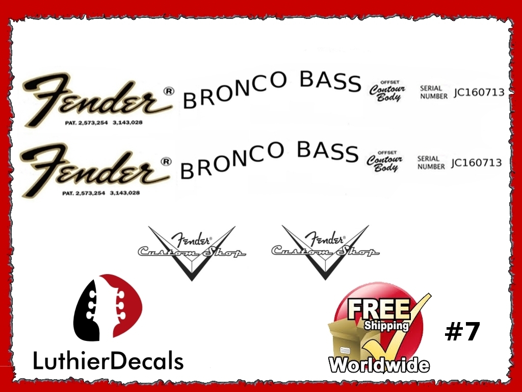 Fender Bronco Bass Guitar Decal #7