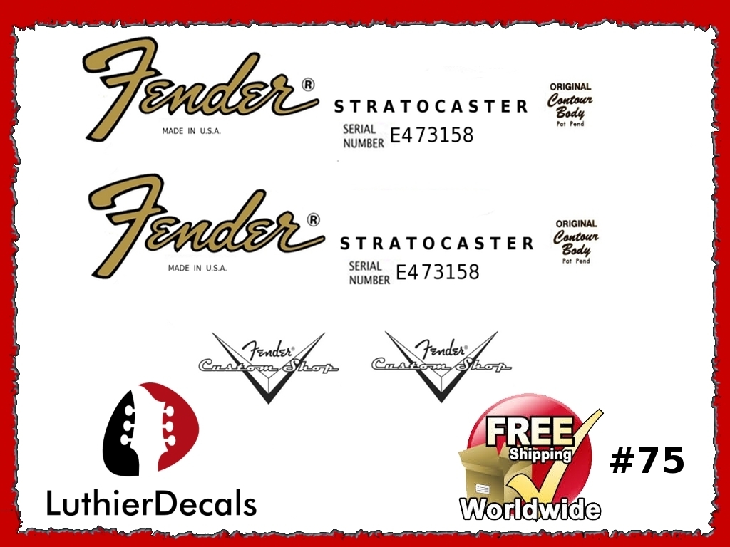 Fender Stratocaster Guitar Decal #75 Copy