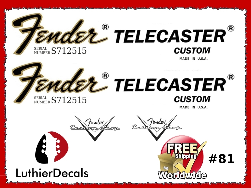 Fender Telecaster Custom Guitar Decal #81