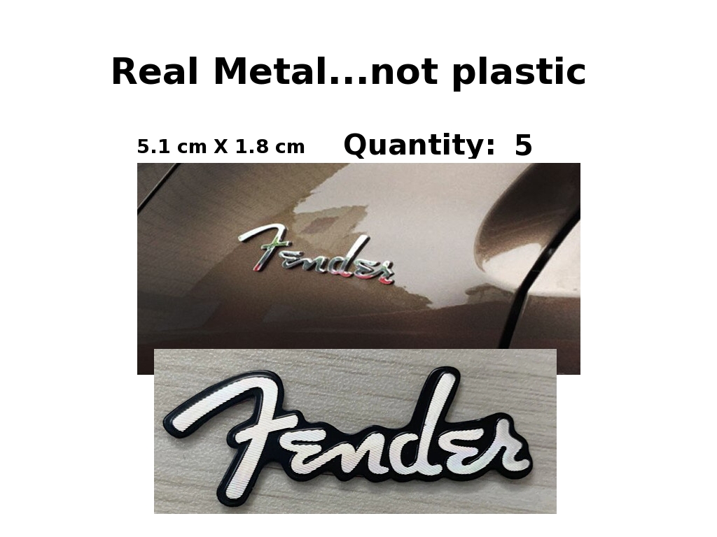 Fender Metal Guitar Decal Emblem FD5