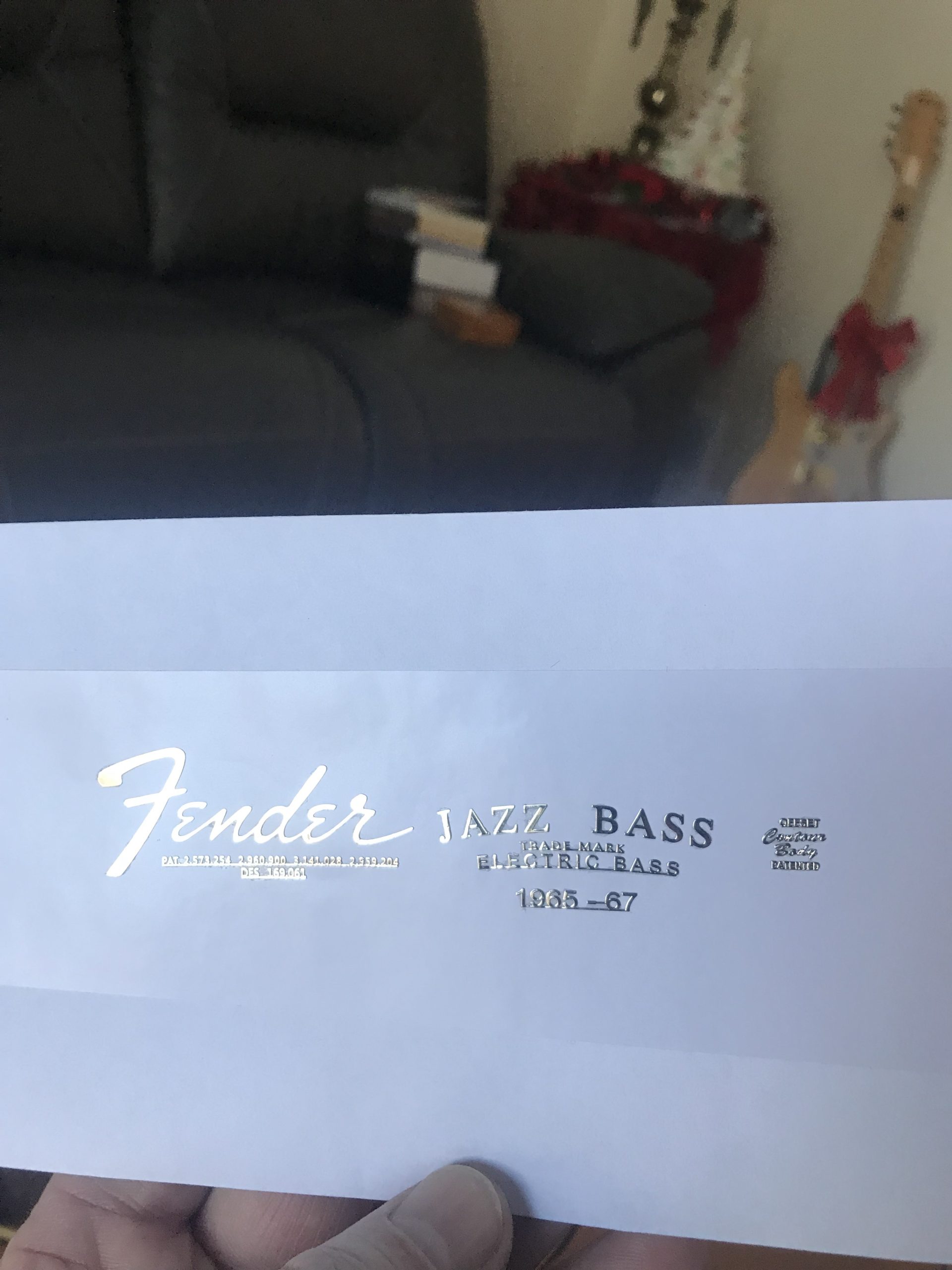 Fender Jazz Bass Guitar Decal M92b - Image 9