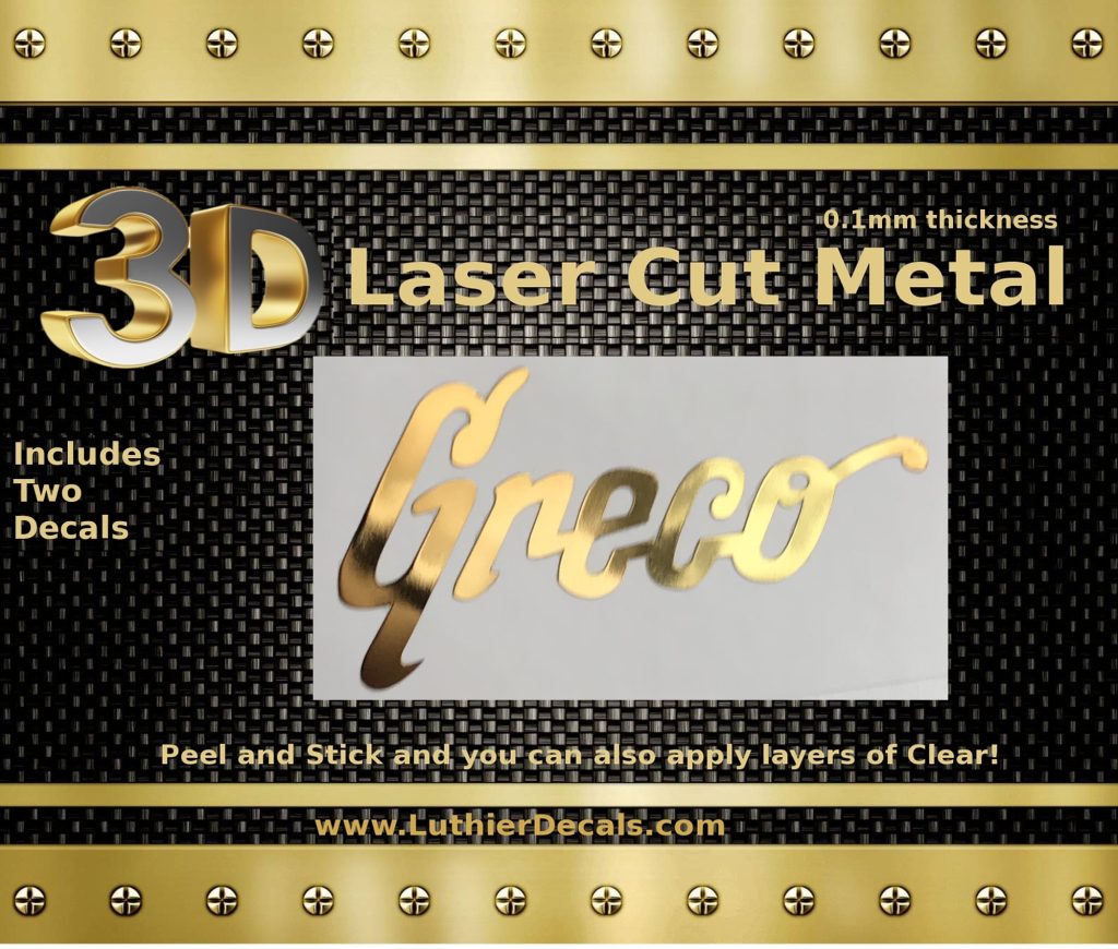 Greco Guitar Decal 3D laser Cut Metal M12