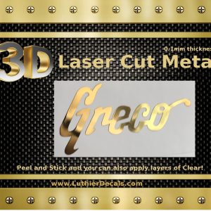 Greco Guitar Decal 3D laser Cut Metal M12b