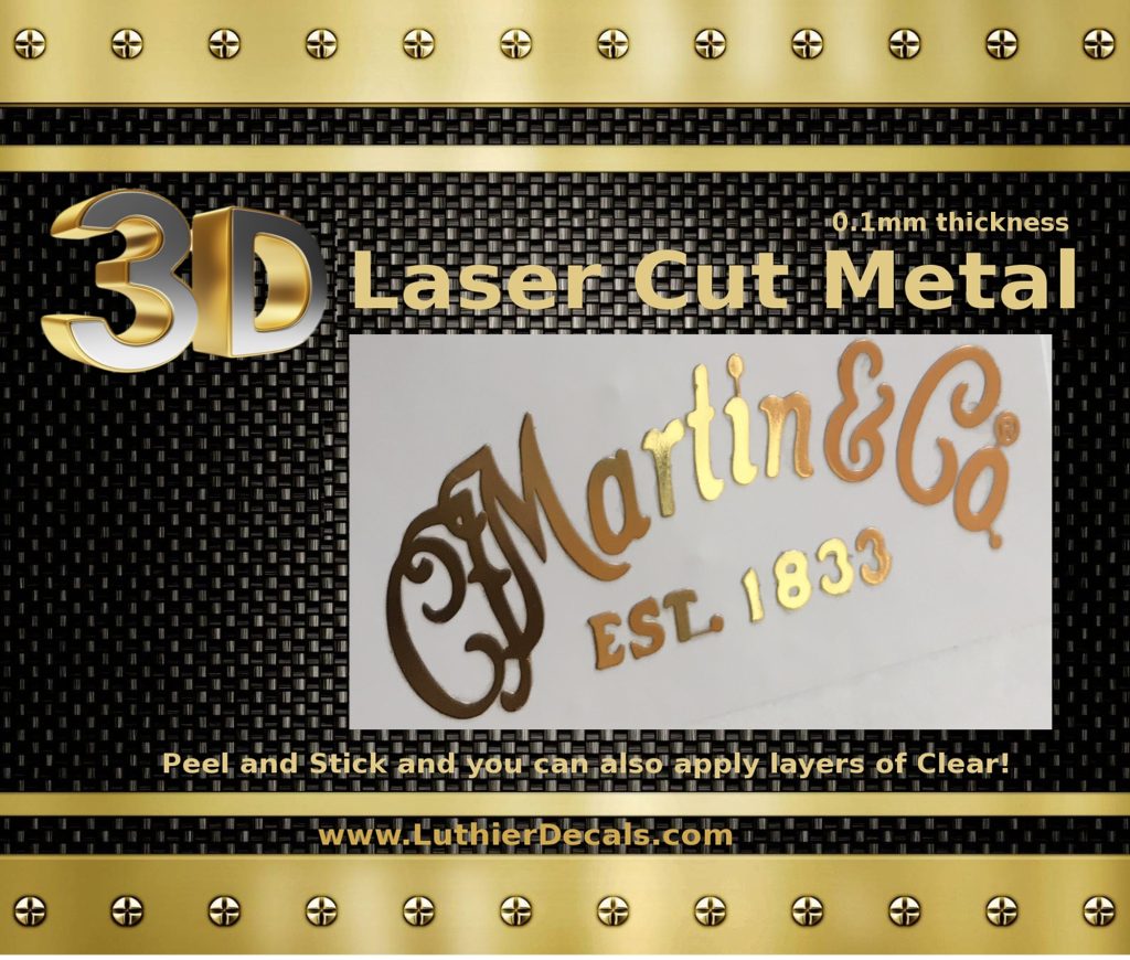 Martin & Co. Guitar Decal Metal Laser M13b