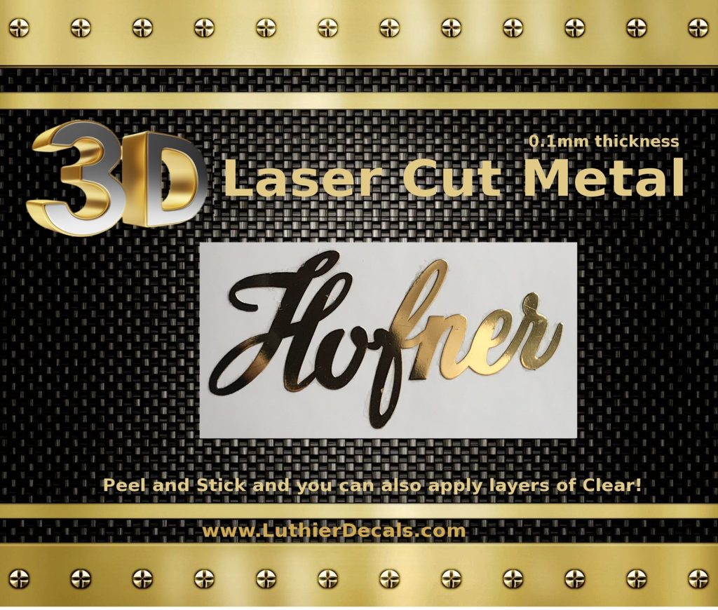 Hofner Guitar Decal 3D Laser Metal M14b