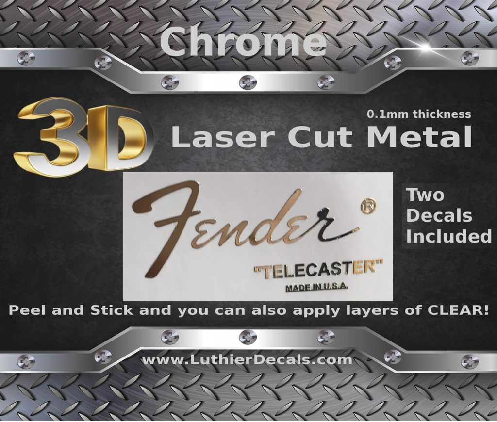 Fender Telecaster 3D Metal Guitar Decal M15