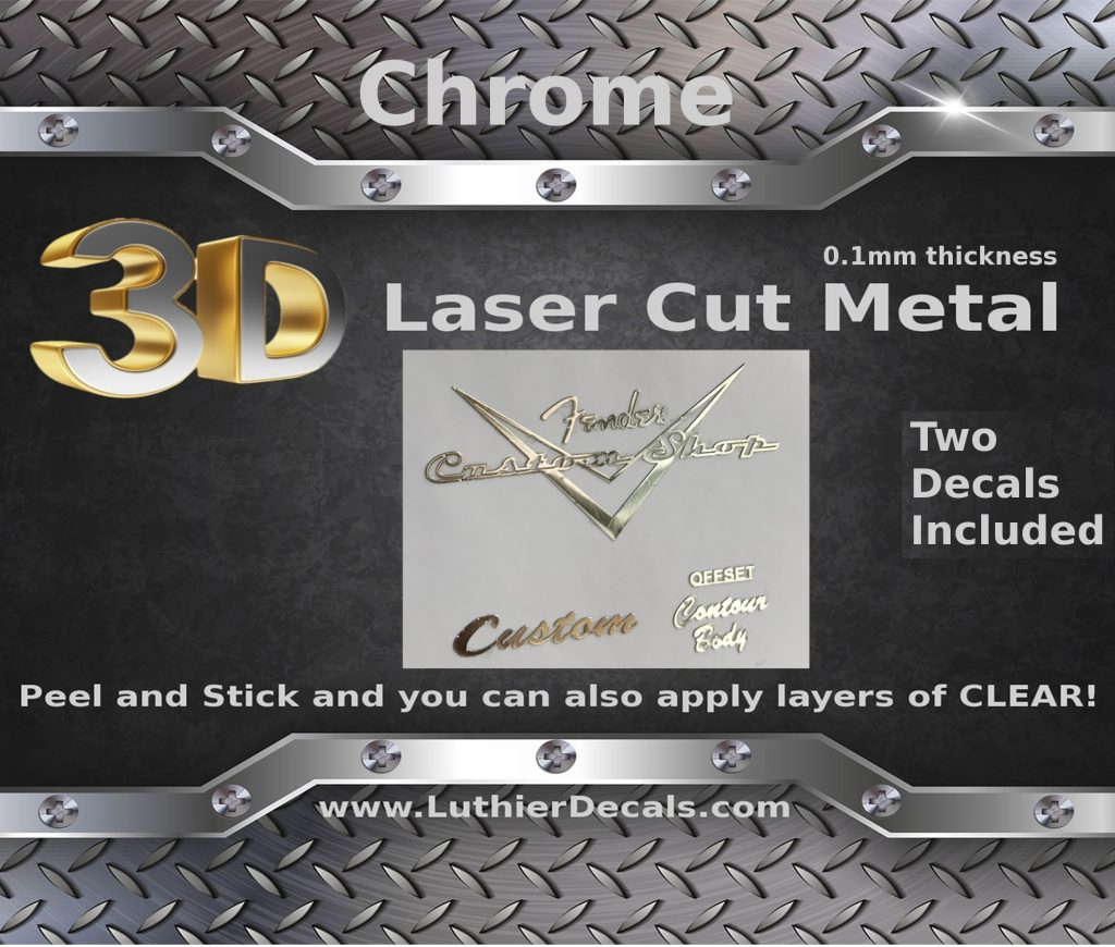 Fender Guitar Custom shop Decal 3D Laser Cut Metal M16