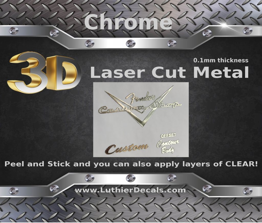 Fender Guitar Custom shop Decal 3D Laser Cut Metal M16b
