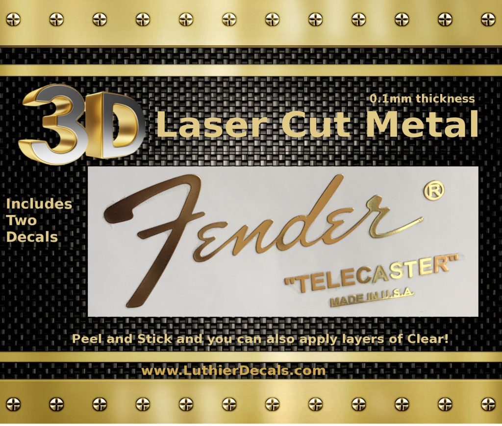 Fender Telecaster 3D Metal Guitar Decal M18