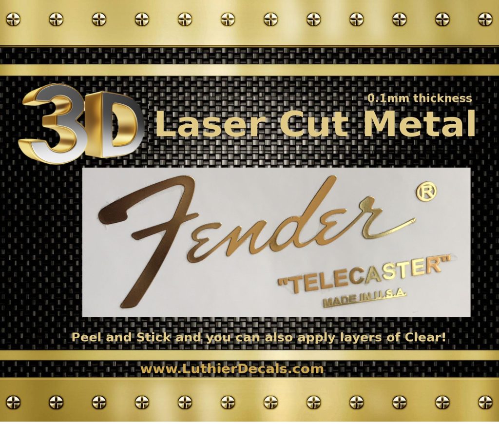 Fender Telecaster 3D Metal Guitar Decal M18b
