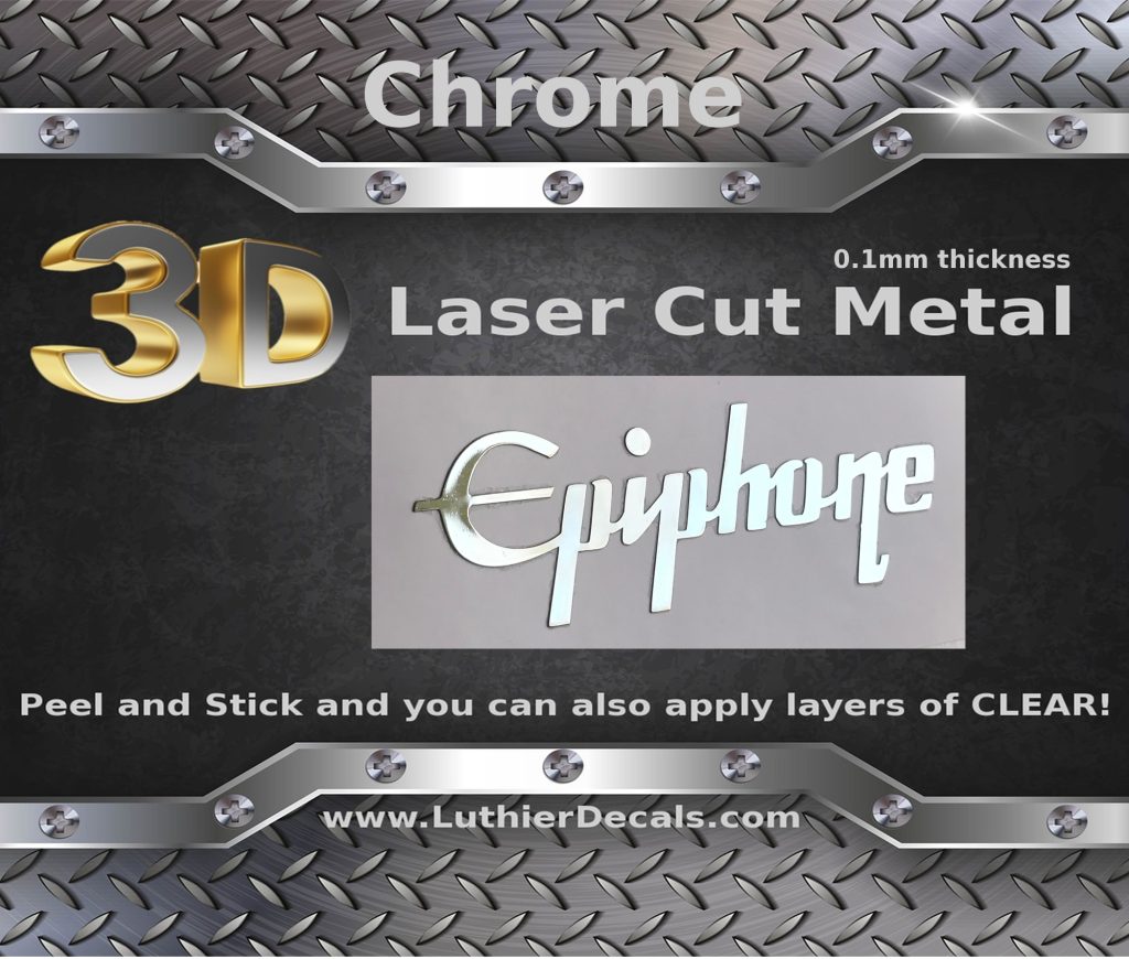 Epiphone Guitar Decal Chrome Laser Cut M1b